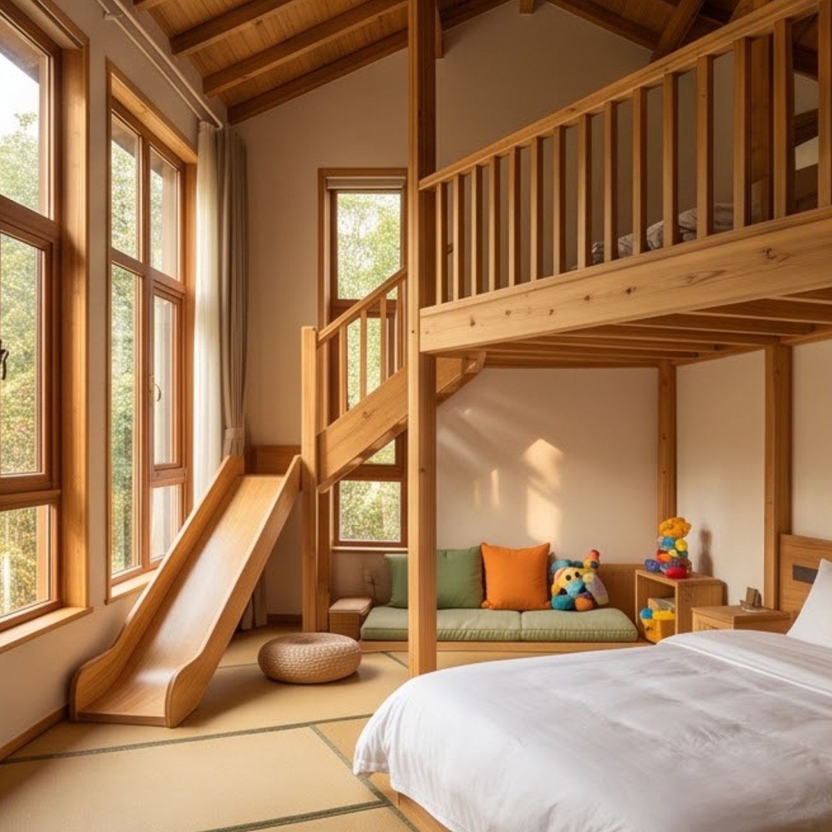 六组房型 · 住在溪谷的不同高度